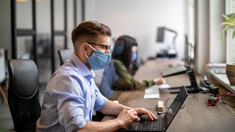 People working office face mask
