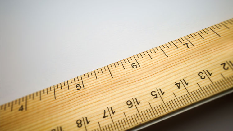 Close up of wooden ruler
